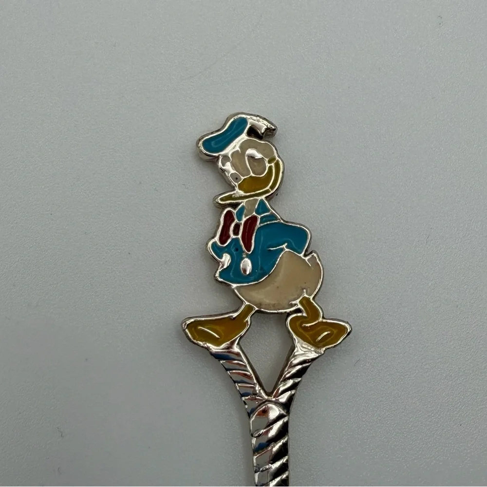 Vintage Walt Disney‎ Productions Donald Duck Ceramic Mug & Enamel Spoon Set